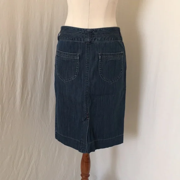 COLORADO womens 8 denim skirt 4 pockets mid blue back split front fly - Picture 6 of 16